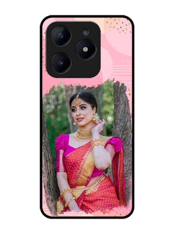 Custom Realme C63 Custom Glass Phone Case - Gold Glitter Splash Design