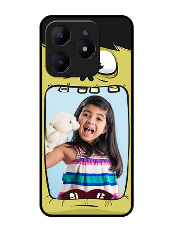 Custom Realme C63 Custom Glass Phone Case - Cartoon Monster Back Case Design