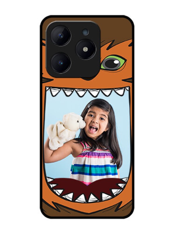 Custom Realme C63 Custom Glass Phone Case - Owl Monster Back Case Design