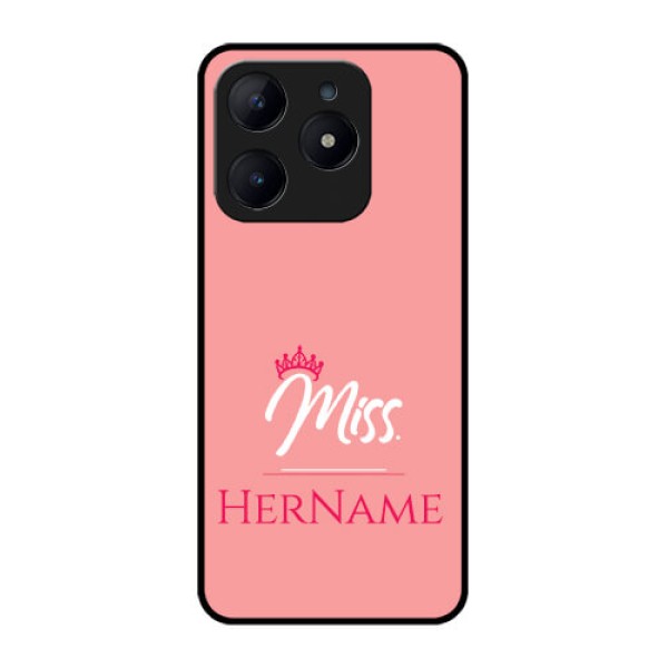 Realme C63 Custom Glass Phone Case - Mrs With Name Design