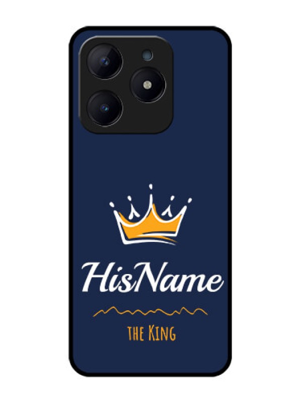 Custom Realme C63 Custom Glass Phone Case - King With Name Design