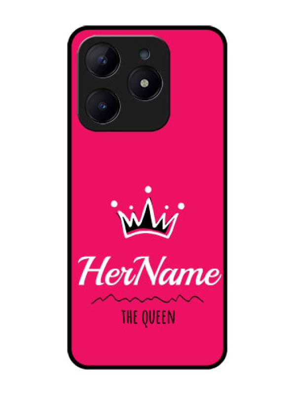 Custom Realme C63 Custom Glass Phone Case - Queen With Name Design