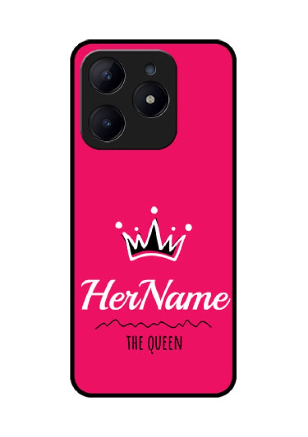 Realme C63 Custom Glass Phone Case - Queen With Name Design