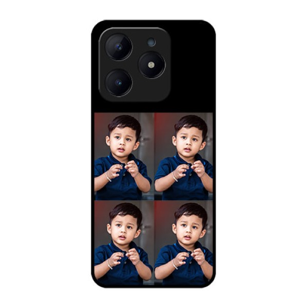 Realme C63 Custom Glass Phone Case - 4 Image Holder Design