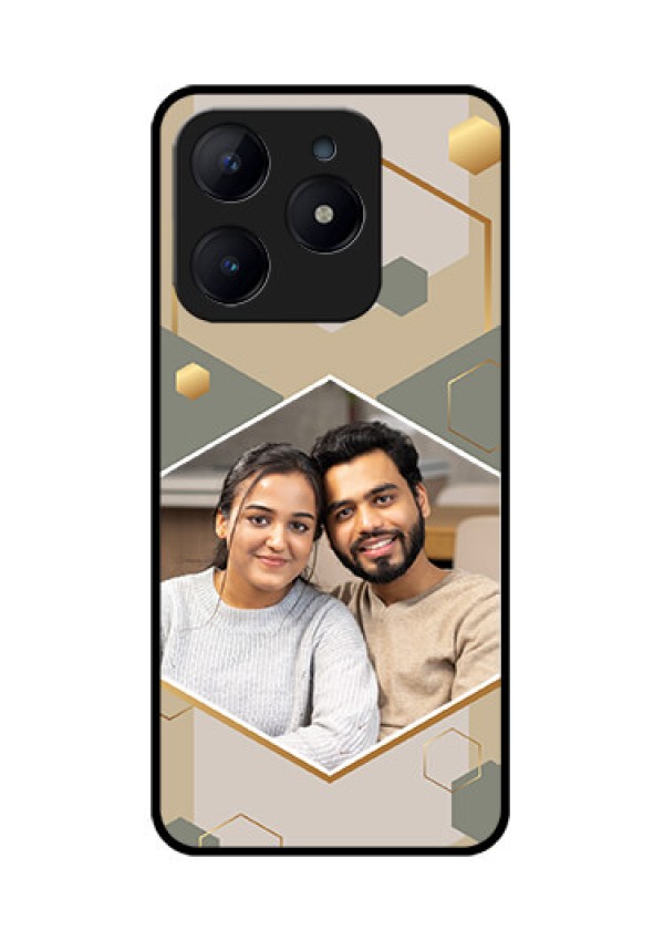 Realme C63 Custom Glass Phone Case - Stylish Hexagon Pattern Design