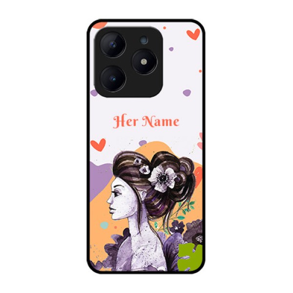 Realme C63 Custom Glass Phone Case - Woman And Nature Design Realme C63 Custom Glass Phone Case - Woman And Nature Design
