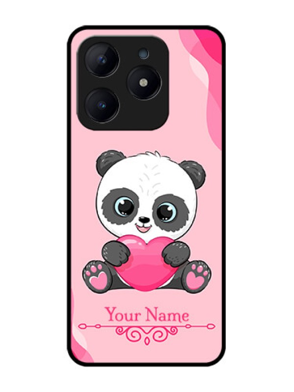 Custom Realme C63 Custom Glass Phone Case - Cute Panda Design