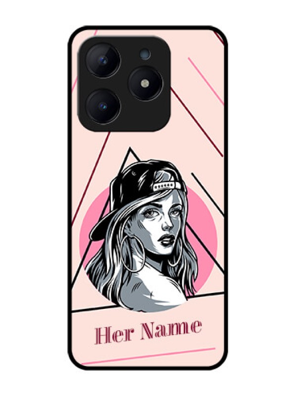 Custom Realme C63 Custom Glass Phone Case - Rockstar Girl Design