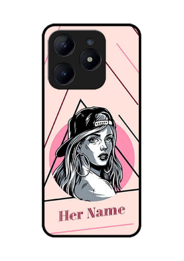 Realme C63 Custom Glass Phone Case - Rockstar Girl Design