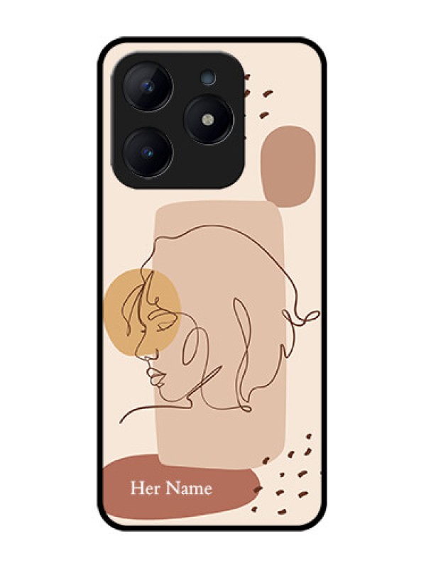 Custom Realme C63 Custom Glass Phone Case - Calm Woman Line Art Design