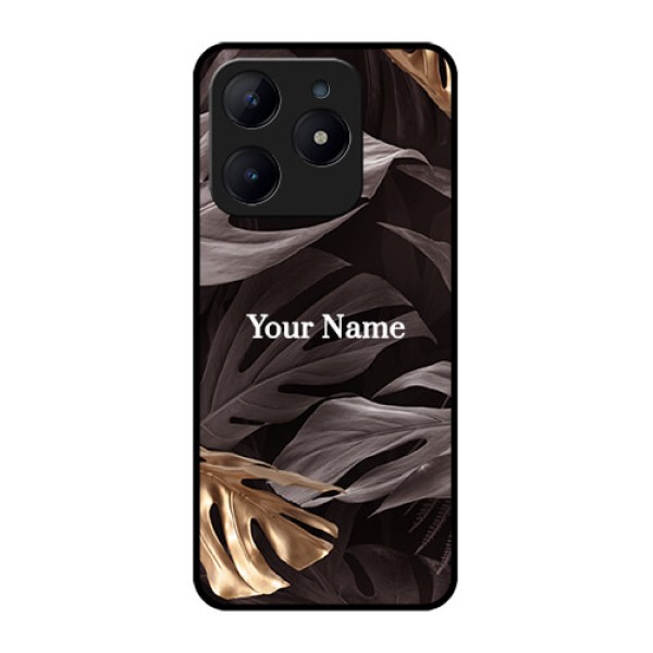 Realme C63 Custom Glass Phone Case - Wild Leaves Digital Paint Design Realme C63 Custom Glass Phone Case - Wild Leaves Digital Paint Design