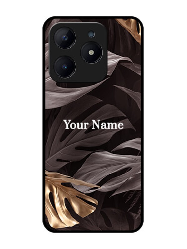 Custom Realme C63 Custom Glass Phone Case - Wild Leaves Digital Paint Design