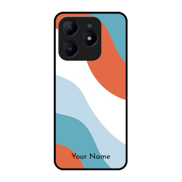 Realme C63 Custom Glass Phone Case - Coloured Waves Design
