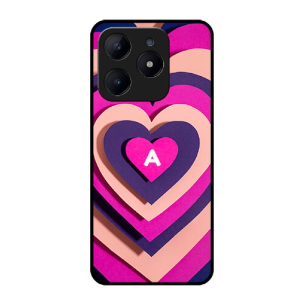 Realme C63 Custom Glass Phone Case - Cute Heart Pattern Design Realme C63 Custom Glass Phone Case - Cute Heart Pattern Design