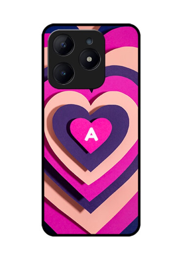 Realme C63 Custom Glass Phone Case - Cute Heart Pattern Design