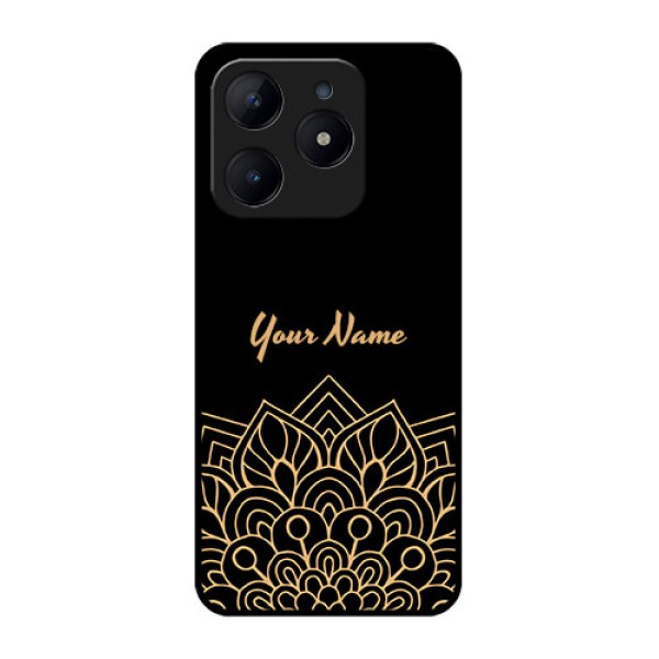 Realme C63 Custom Glass Phone Case - Golden Mandala Design