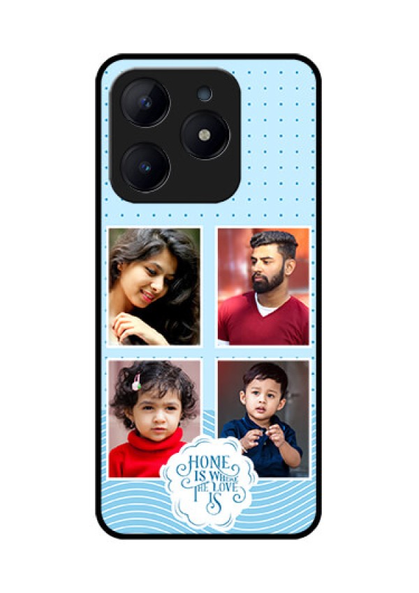 Realme C63 Custom Glass Phone Case - Cute Love Quote With 4 Pic Upload Design