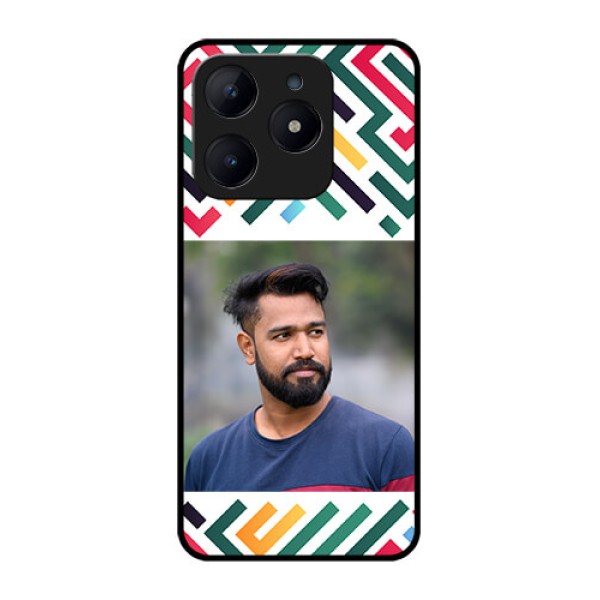 Realme C63 Custom Glass Phone Case - Colorful Maze Pattern Design Realme C63 Custom Glass Phone Case - Colorful Maze Pattern Design