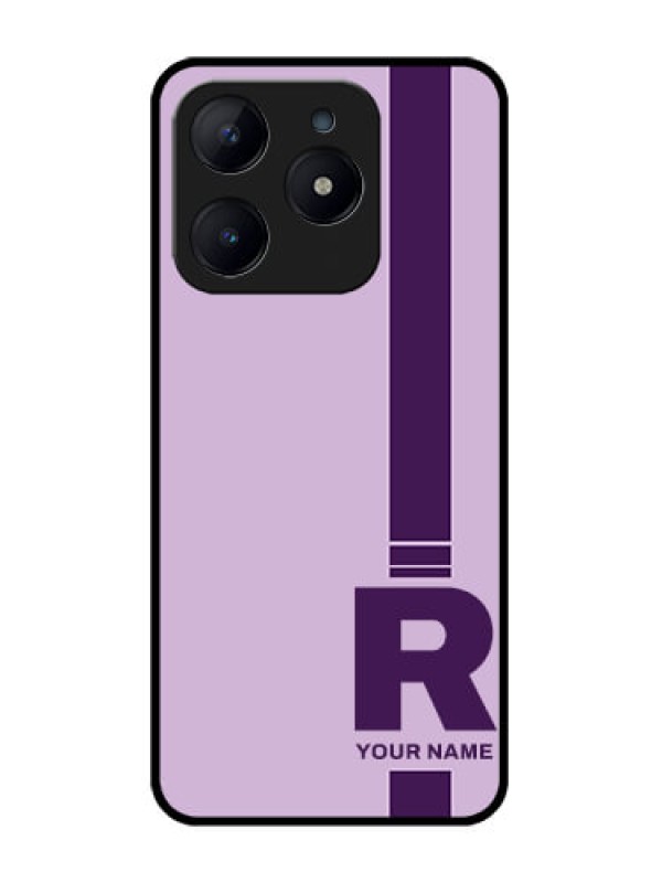 Custom Realme C63 Custom Glass Phone Case - Simple Dual Tone Stripe With Name Design