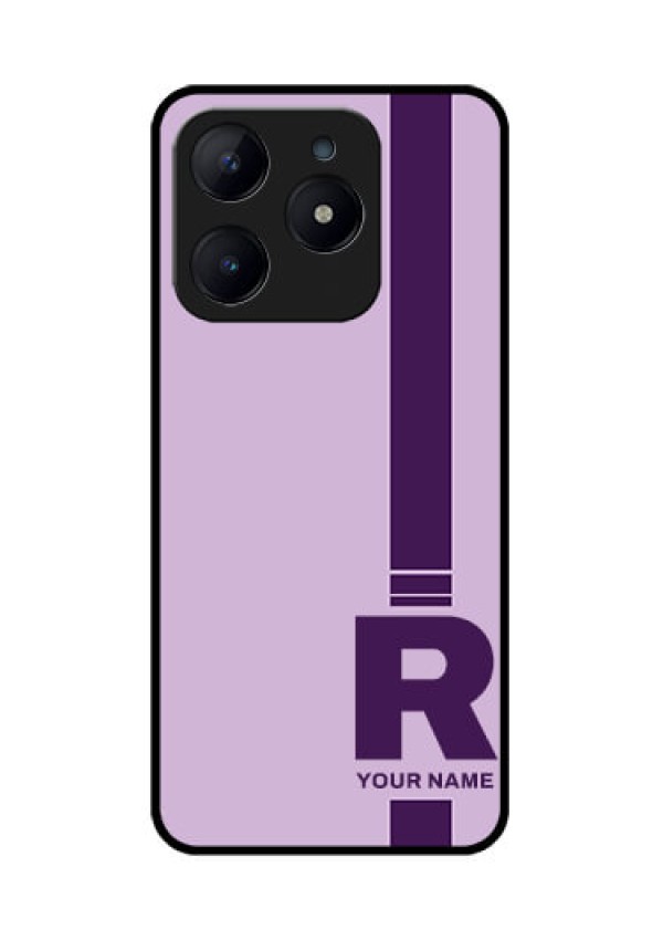 Realme C63 Custom Glass Phone Case - Simple Dual Tone Stripe With Name Design