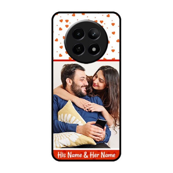 Realme C65 5G Custom Glass Phone Case - Orange Love Symbol Design