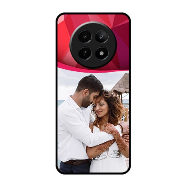 Realme C65 5G Custom Glass Phone Case - Red Abstract Design