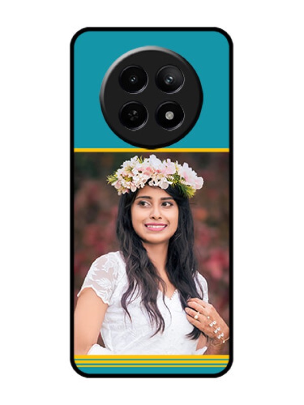 Custom Realme C65 5G Custom Glass Phone Case - Yellow & Blue Design