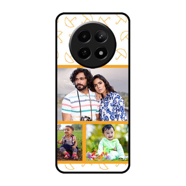 Realme C65 5G Custom Glass Phone Case - Yellow Pattern Design