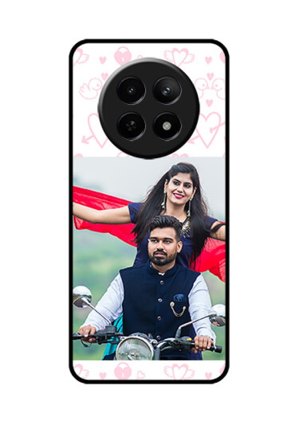 Realme C65 5G Custom Glass Phone Case - Pink Flying Heart Design
