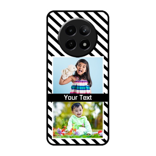 Realme C65 5G Custom Glass Phone Case - Black And White Stripes Design Realme C65 5G Custom Glass Phone Case - Black And White Stripes Design