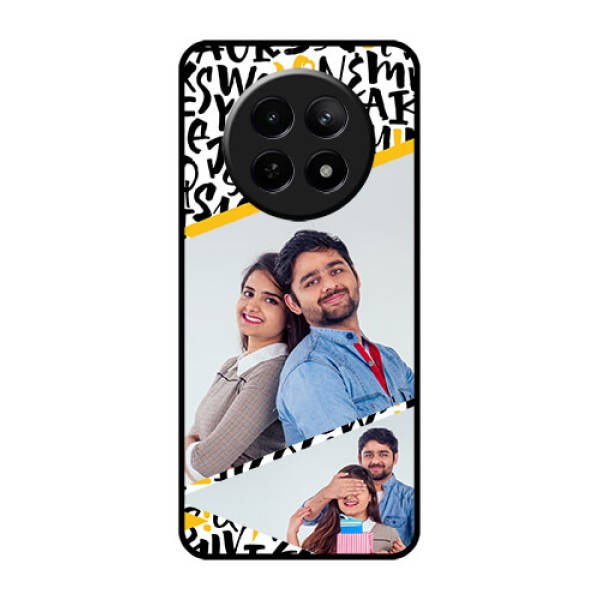 Realme C65 5G Custom Glass Phone Case - Letters Pattern Design