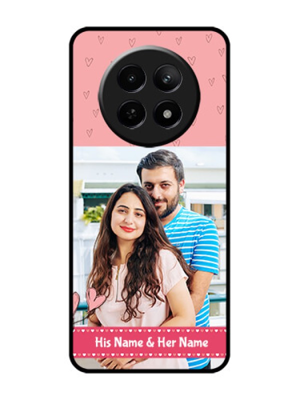 Custom Realme C65 5G Custom Glass Phone Case - Love Design Peach Color