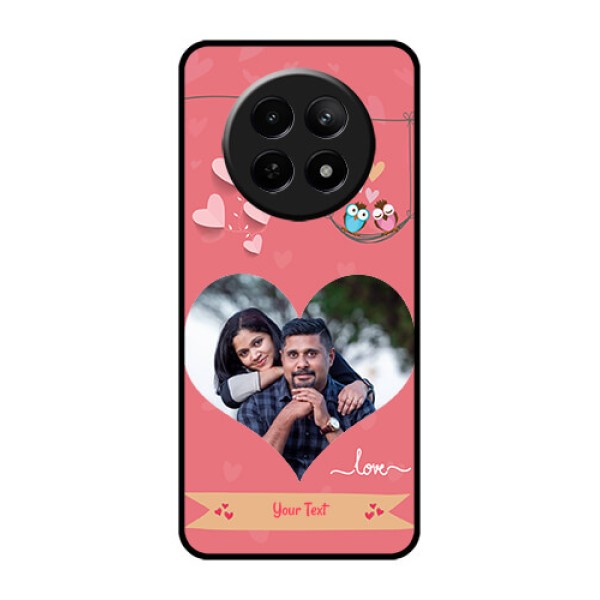 Realme C65 5G Custom Glass Phone Case - Peach Color Love Design Realme C65 5G Custom Glass Phone Case - Peach Color Love Design