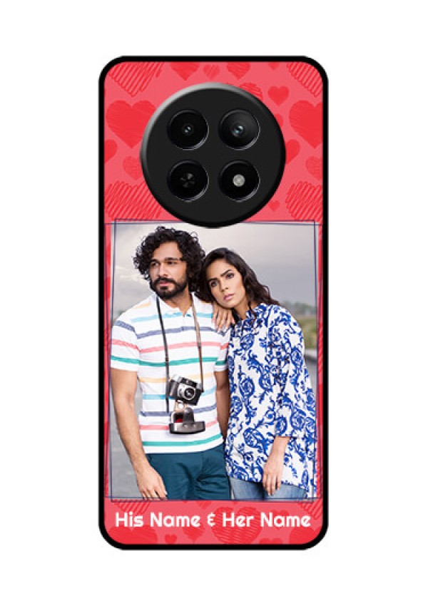 Realme C65 5G Custom Glass Phone Case - With Red Heart Symbols Design