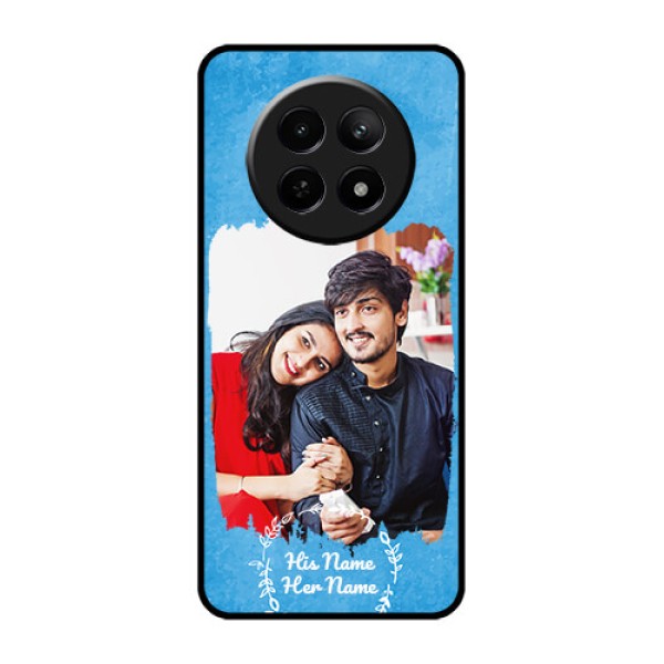 Realme C65 5G Custom Glass Phone Case - Blue Color Vintage Design Realme C65 5G Custom Glass Phone Case - Blue Color Vintage Design