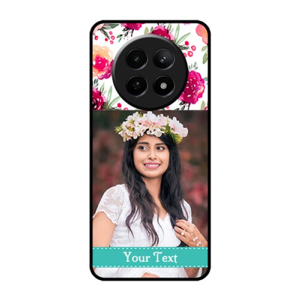 Realme C65 5G Custom Glass Phone Case - Water Colors Floral Design Realme C65 5G Custom Glass Phone Case - Water Colors Floral Design