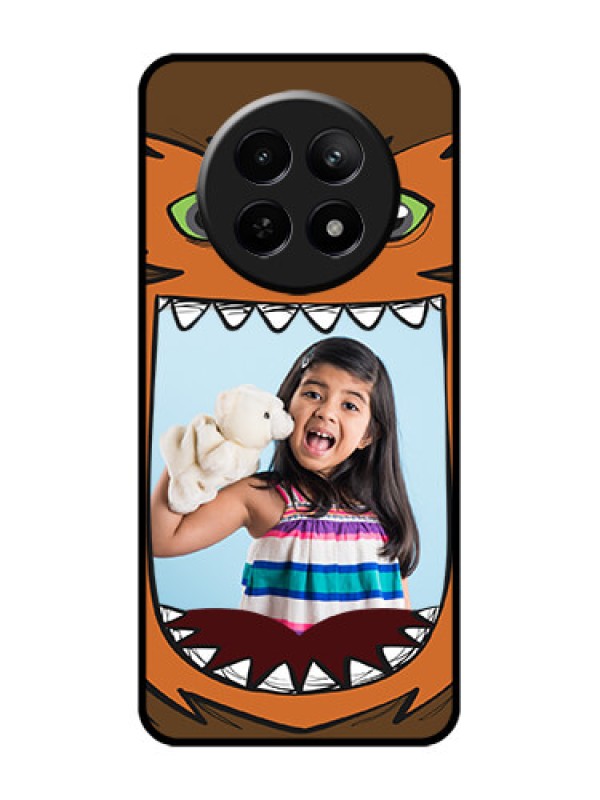 Custom Realme C65 5G Custom Glass Phone Case - Owl Monster Back Case Design