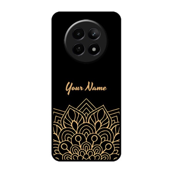 Realme C65 5G Custom Glass Phone Case - Golden Mandala Design