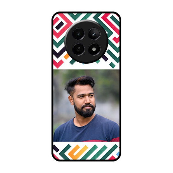 Realme C65 5G Custom Glass Phone Case - Colorful Maze Pattern Design Realme C65 5G Custom Glass Phone Case - Colorful Maze Pattern Design