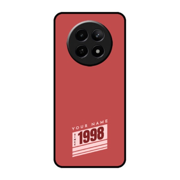 Realme C65 5G Custom Glass Phone Case - Red Custom Year Of Birth Design Realme C65 5G Custom Glass Phone Case - Red Custom Year Of Birth Design