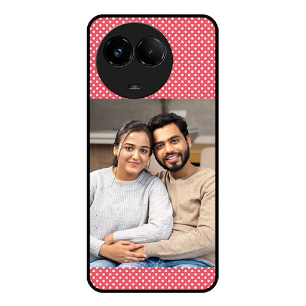 Realme C67 5G Custom Glass Phone Case - White Dotted Design