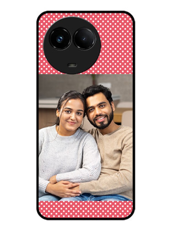 Custom Realme C67 5G Custom Glass Phone Case - White Dotted Design