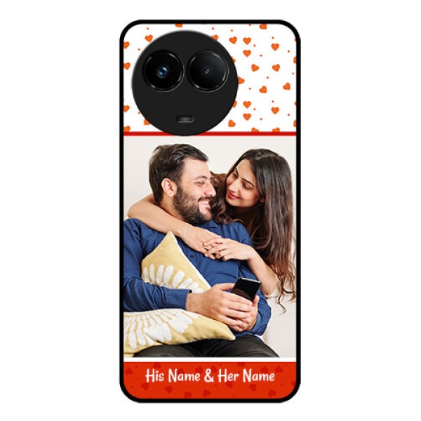 Realme C67 5G Custom Glass Phone Case - Orange Love Symbol Design