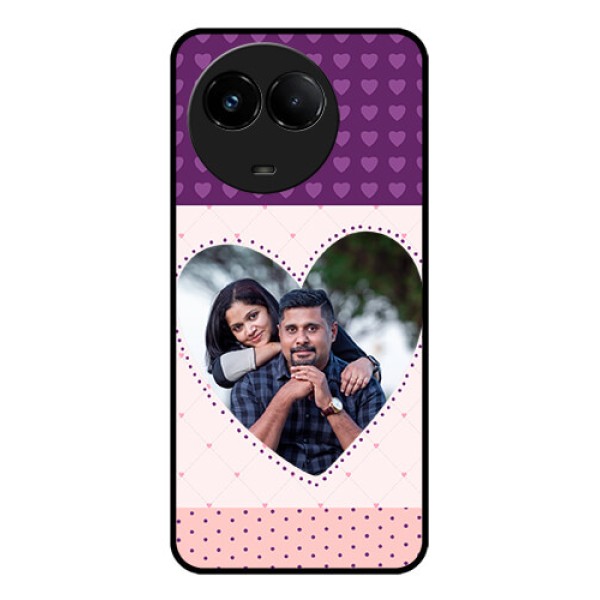 Realme C67 5G Custom Glass Phone Case - Violet Love Dots Design
