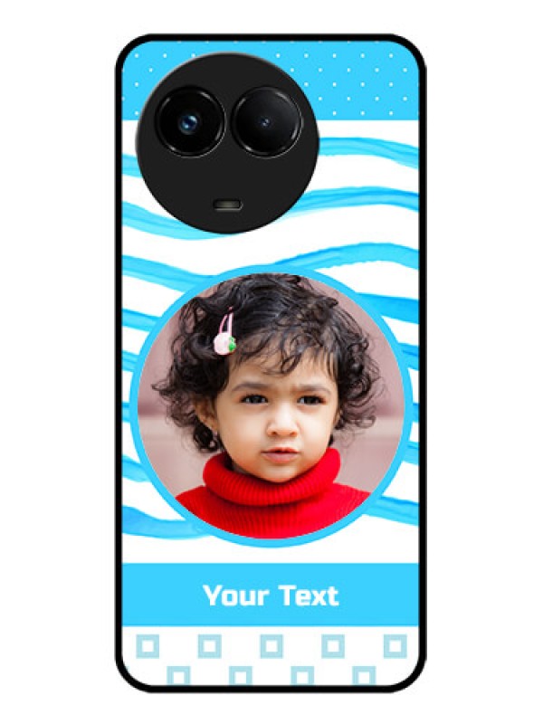 Custom Realme C67 5G Custom Glass Phone Case - Simple Blue Case Design