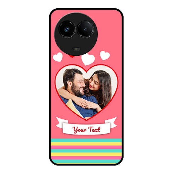 Realme C67 5G Custom Glass Phone Case - Love Shapes Doodle Design Realme C67 5G Custom Glass Phone Case - Love Shapes Doodle Design