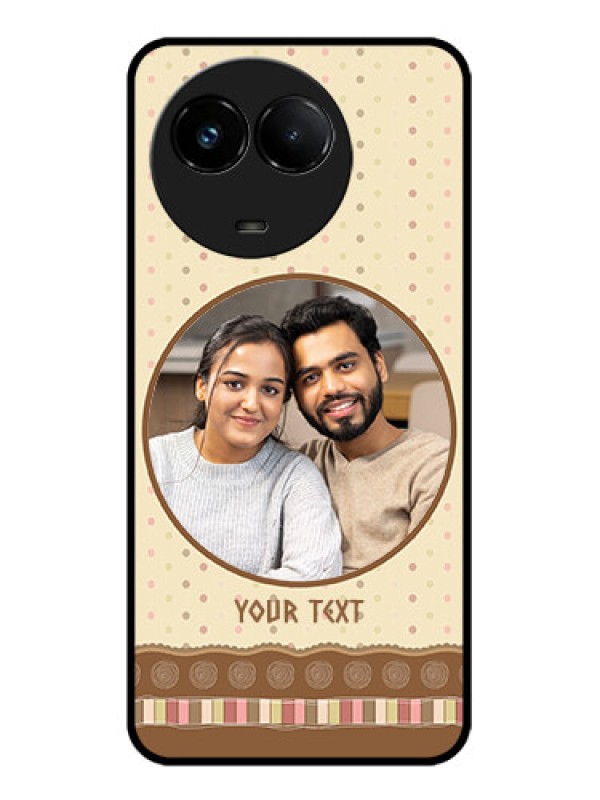 Custom Realme C67 5G Custom Glass Phone Case - Brown Dotted Mobile Case Design