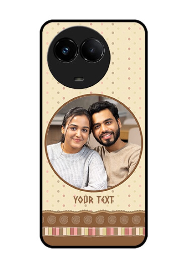 Realme C67 5G Custom Glass Phone Case - Brown Dotted Mobile Case Design
