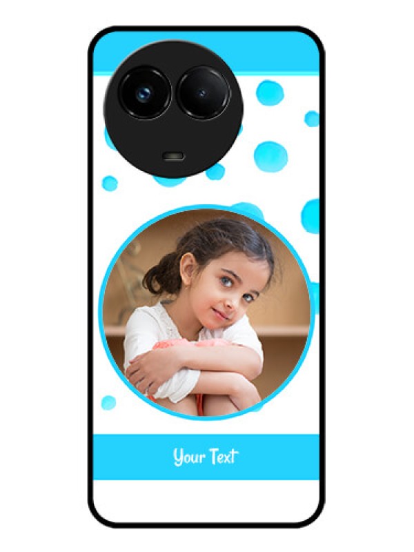 Custom Realme C67 5G Custom Glass Phone Case - Blue Bubbles Pattern Design