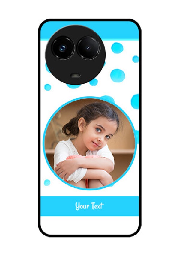 Realme C67 5G Custom Glass Phone Case - Blue Bubbles Pattern Design